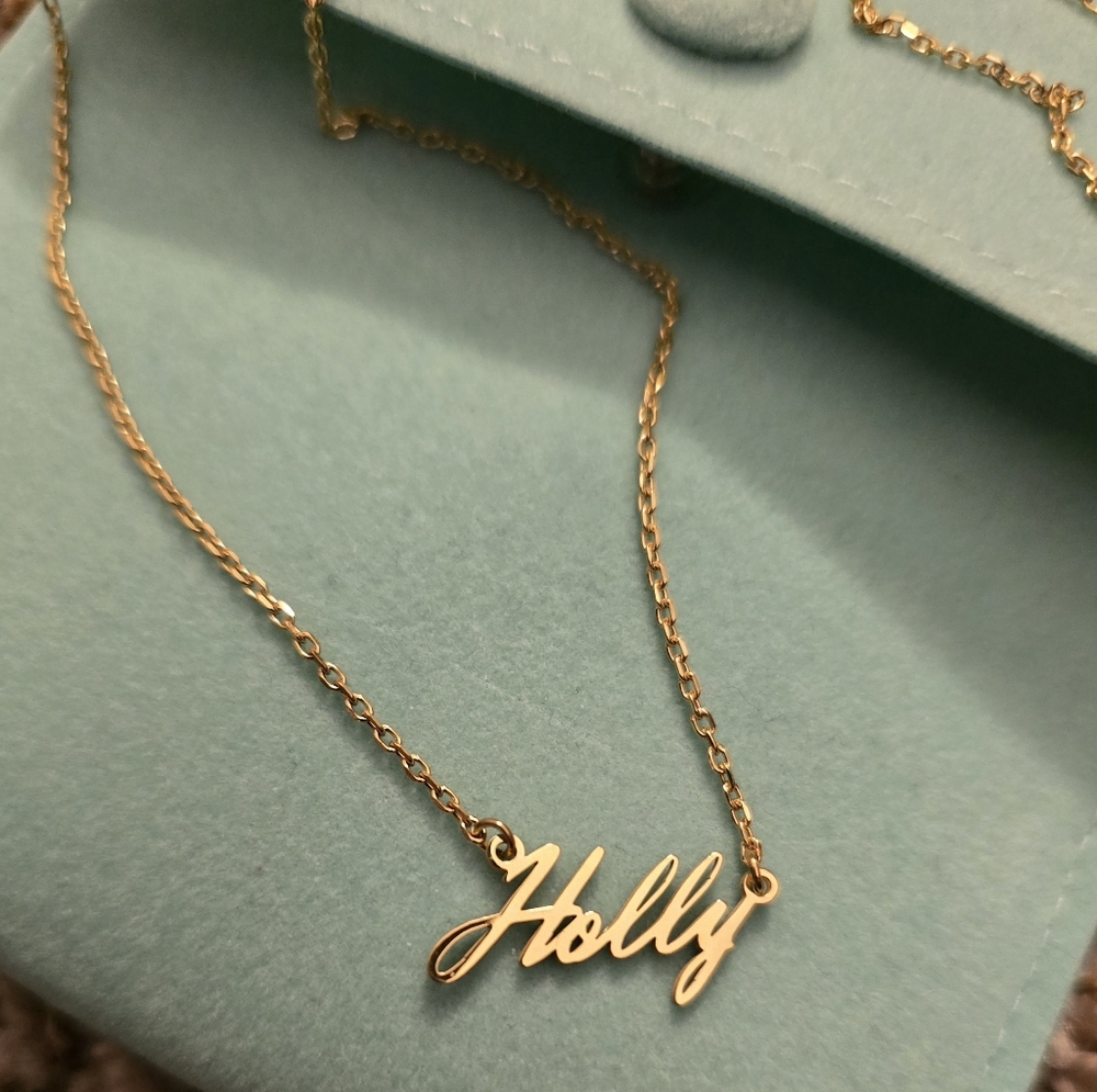 Gold Name Necklace for Holly